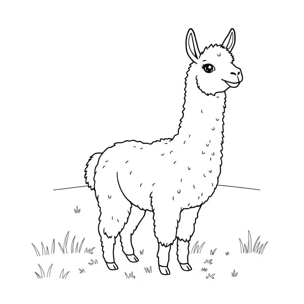 Alpaca coloring page