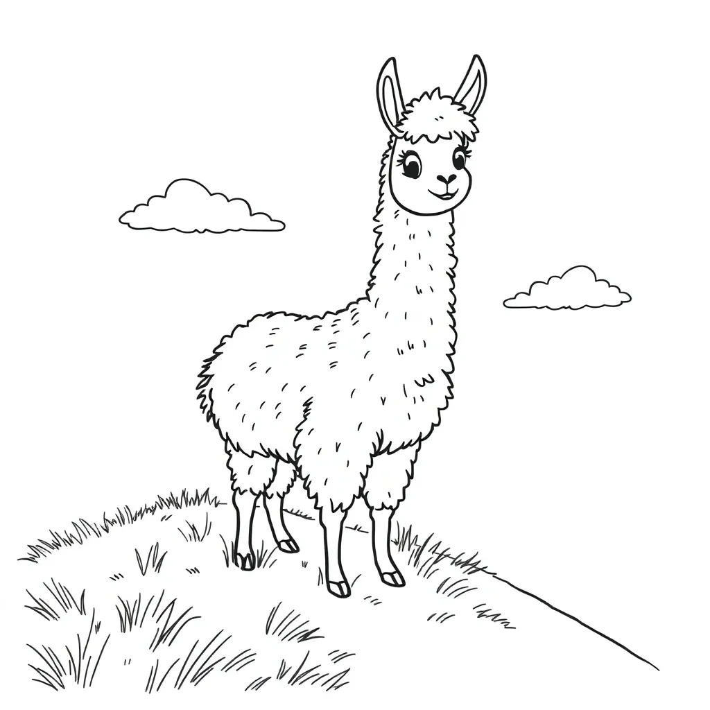 Alpaca coloring page