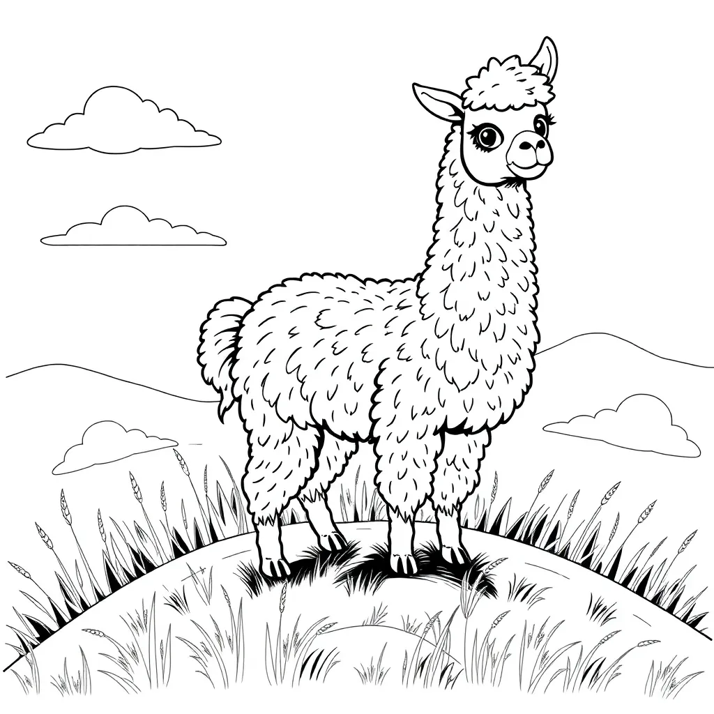 Alpaca coloring page