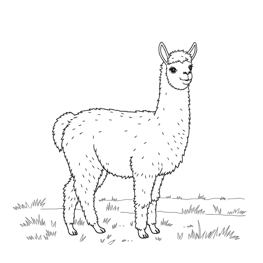 Alpaca coloring page