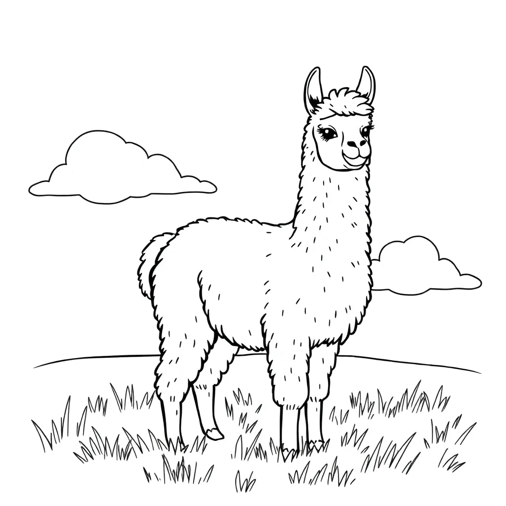 Alpaca coloring page