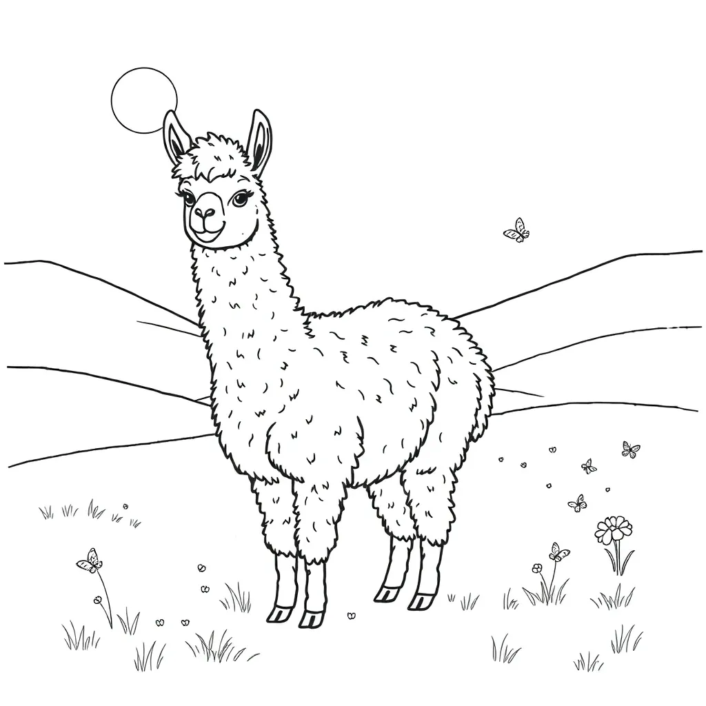 Alpaca coloring page