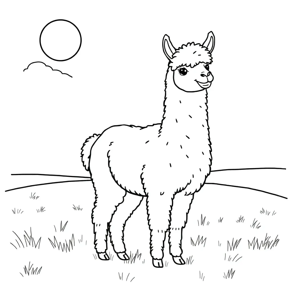 Alpaca coloring page