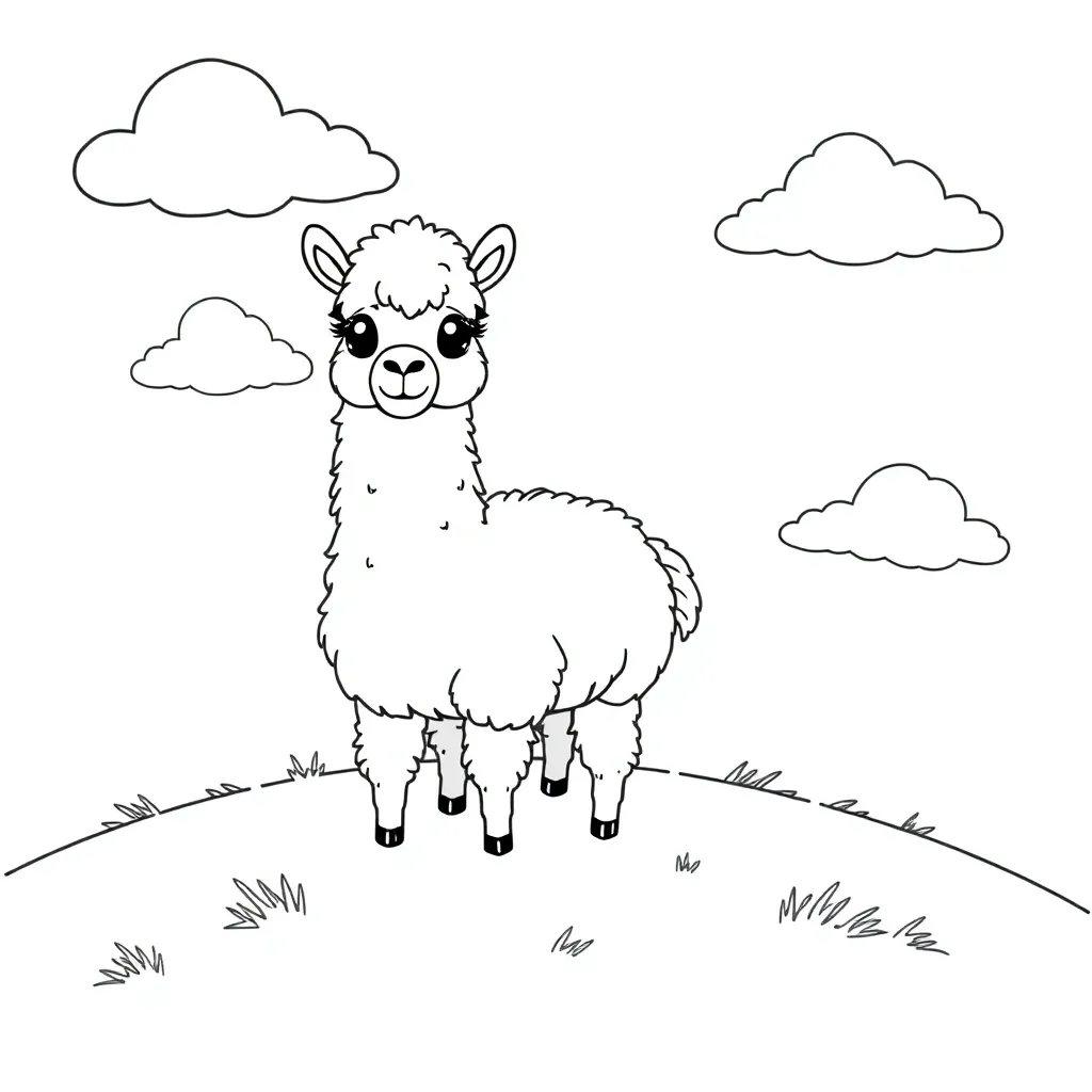 Alpaca coloring page