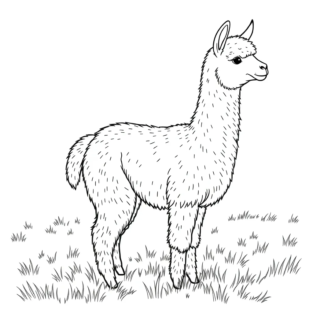 Alpaca coloring page