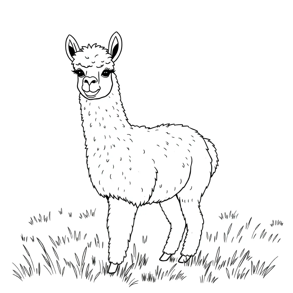 Alpaca coloring page