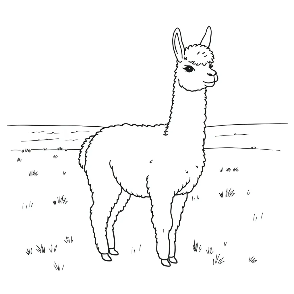 Alpaca coloring page