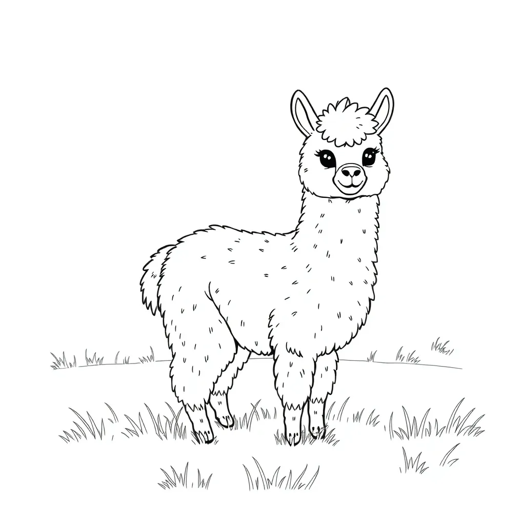 Alpaca coloring page