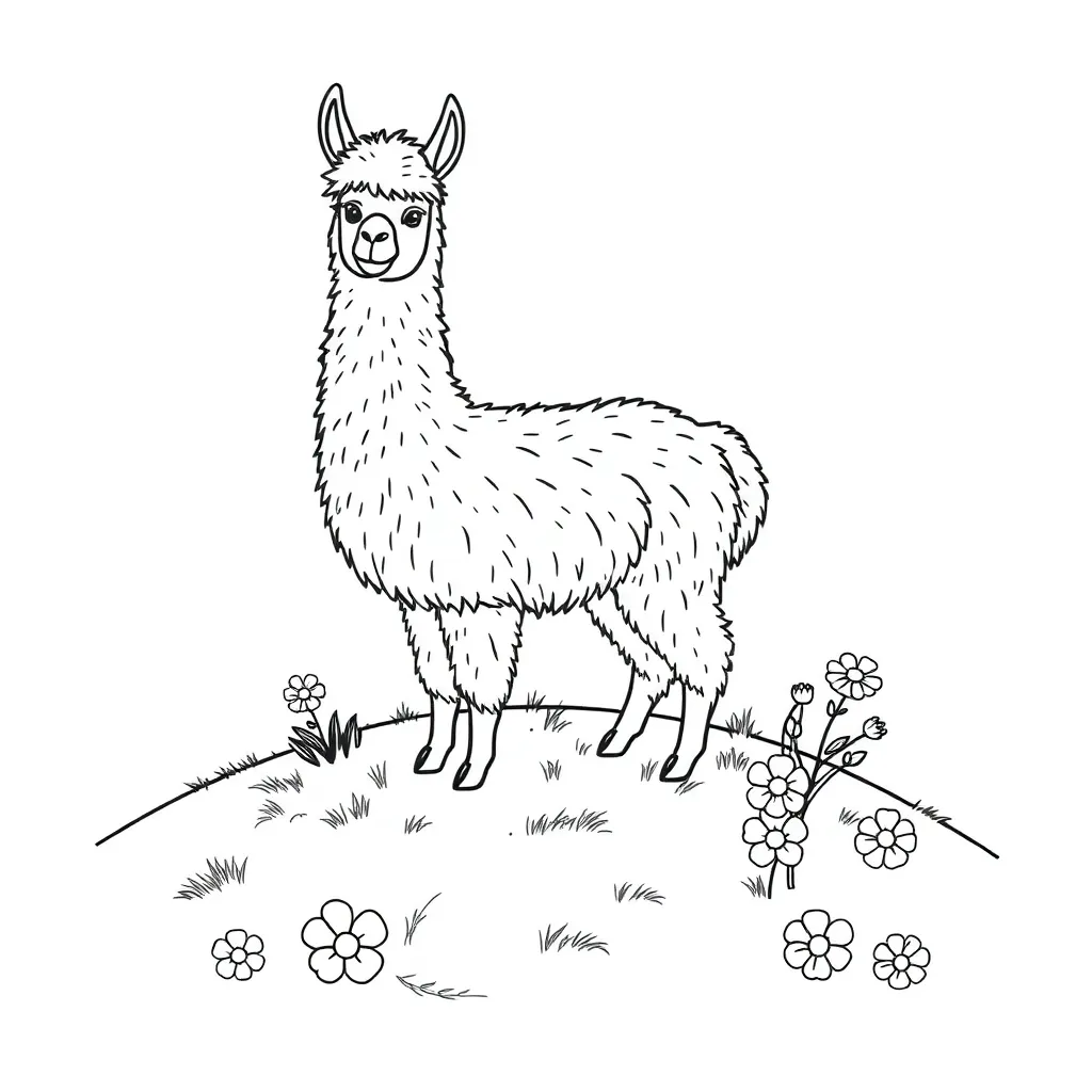 Alpaca coloring page