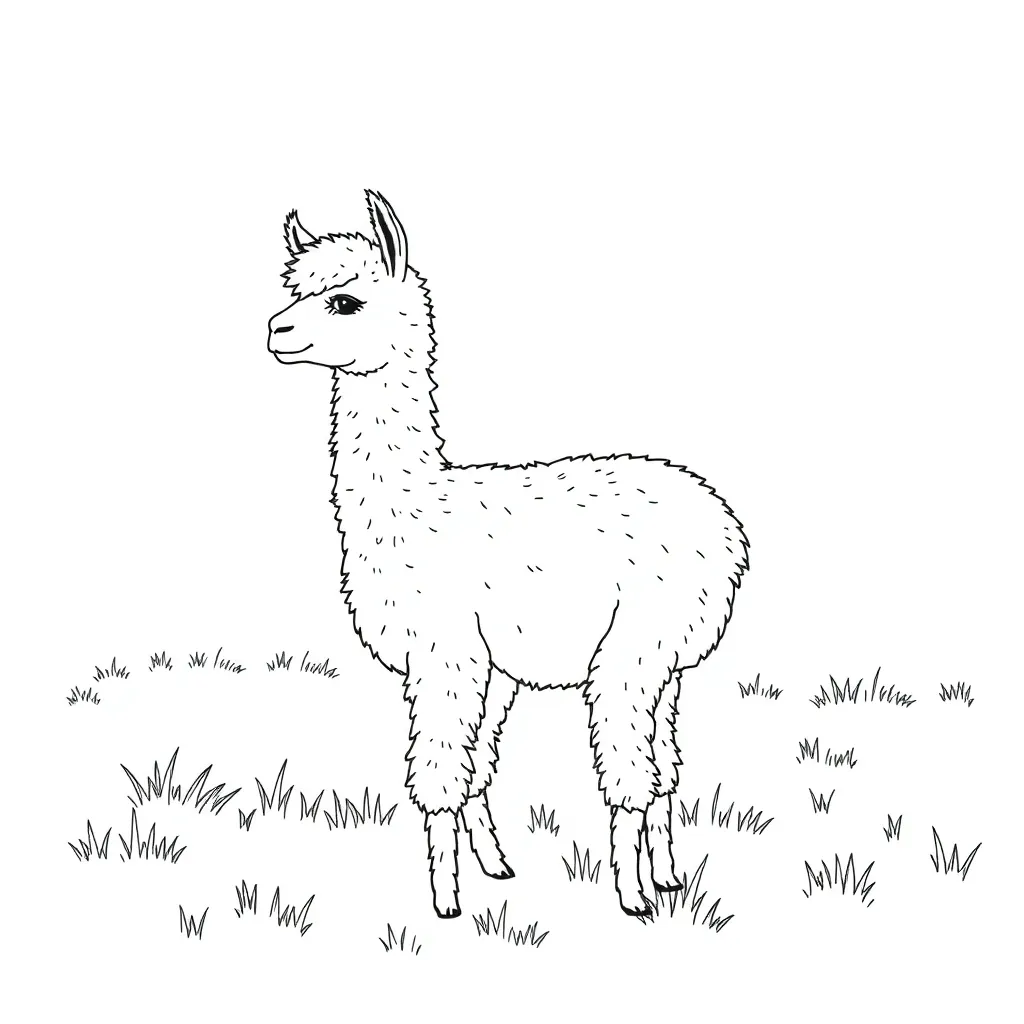Alpaca coloring page