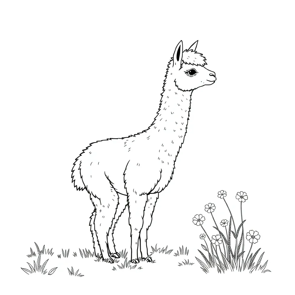 Alpaca coloring page
