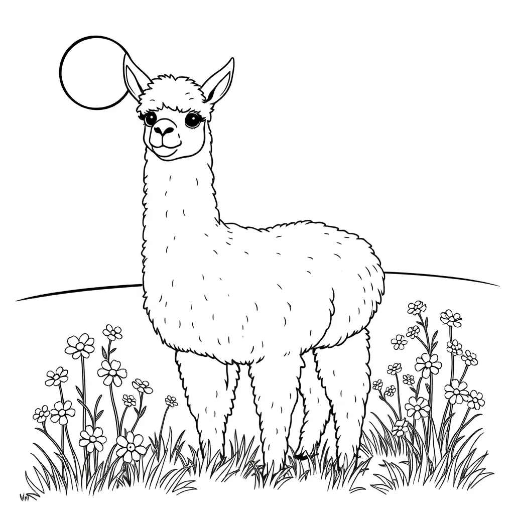 Alpaca coloring page