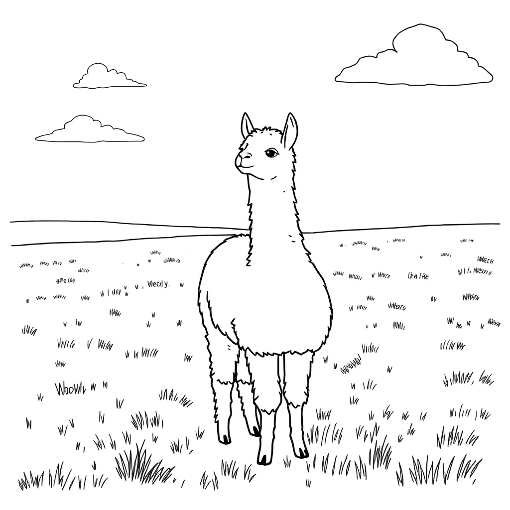 Alpaca coloring page