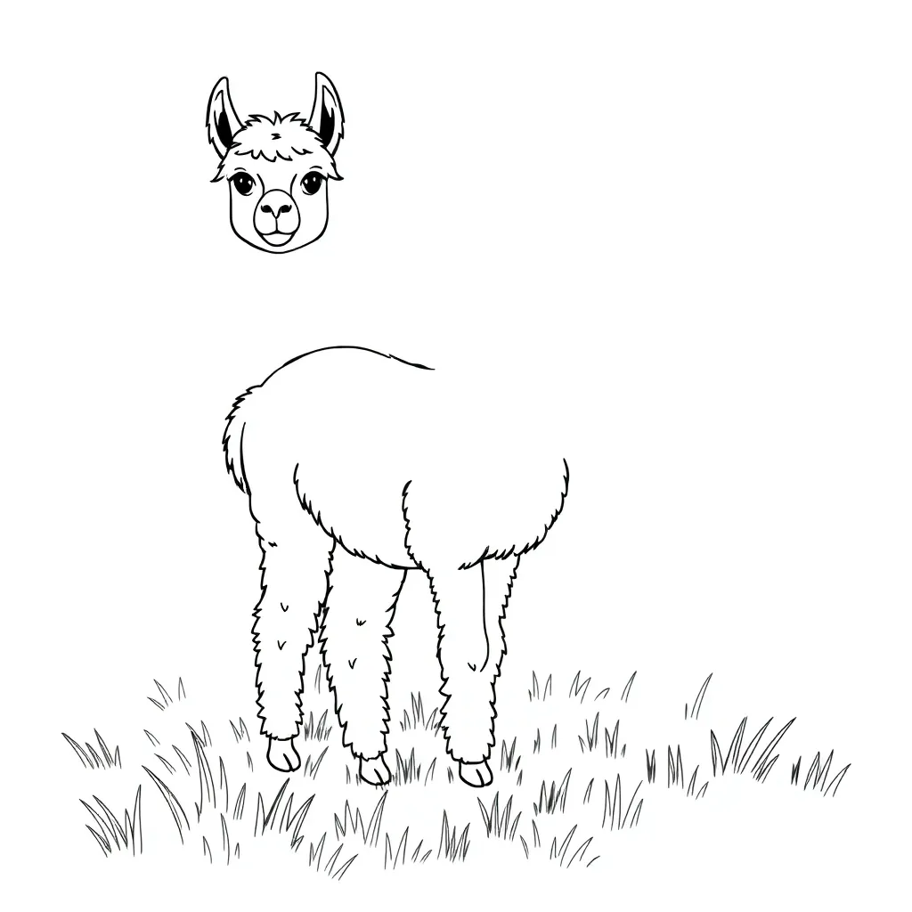 Alpaca coloring page