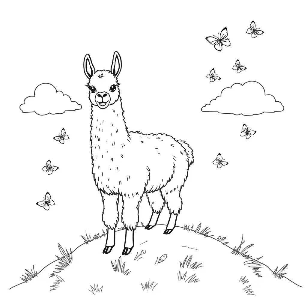 Alpaca coloring page