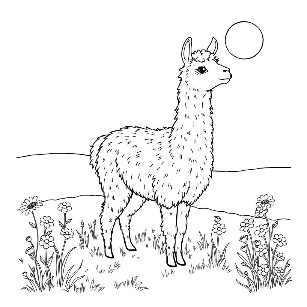 Alpaca coloring page