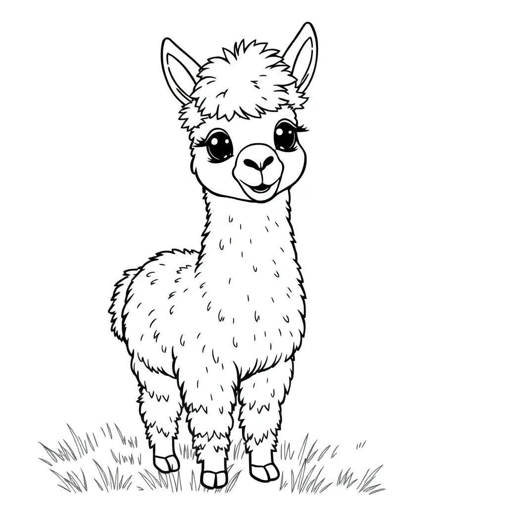 Alpaca coloring page