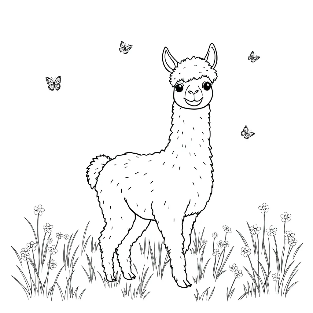 Alpaca coloring page