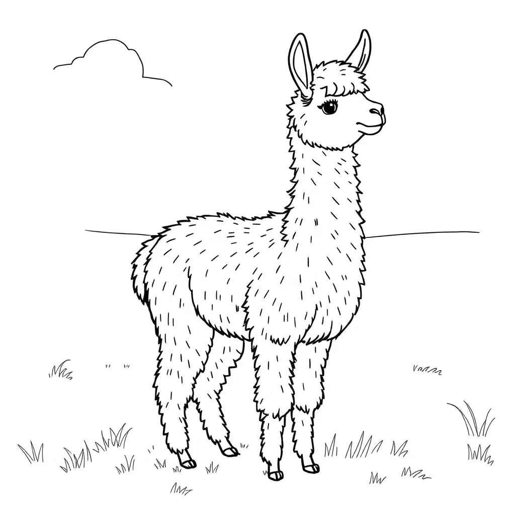 Alpaca coloring page