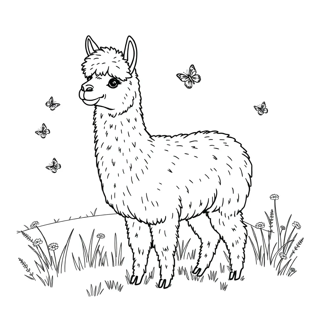 Alpaca coloring page