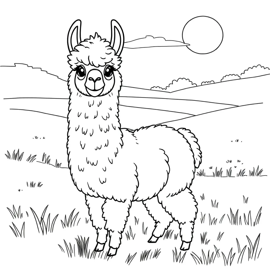 Alpaca coloring page