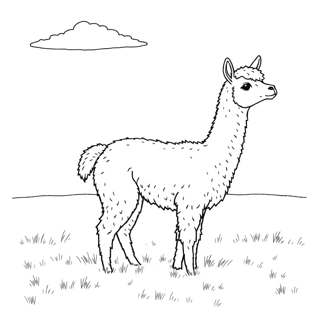 Alpaca coloring page