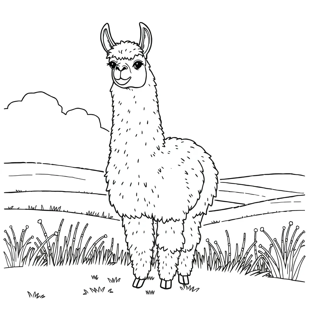 Alpaca coloring page
