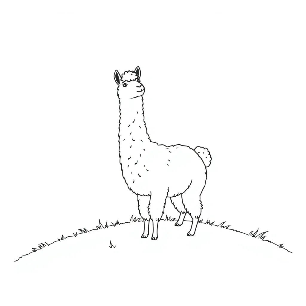 Alpaca coloring page