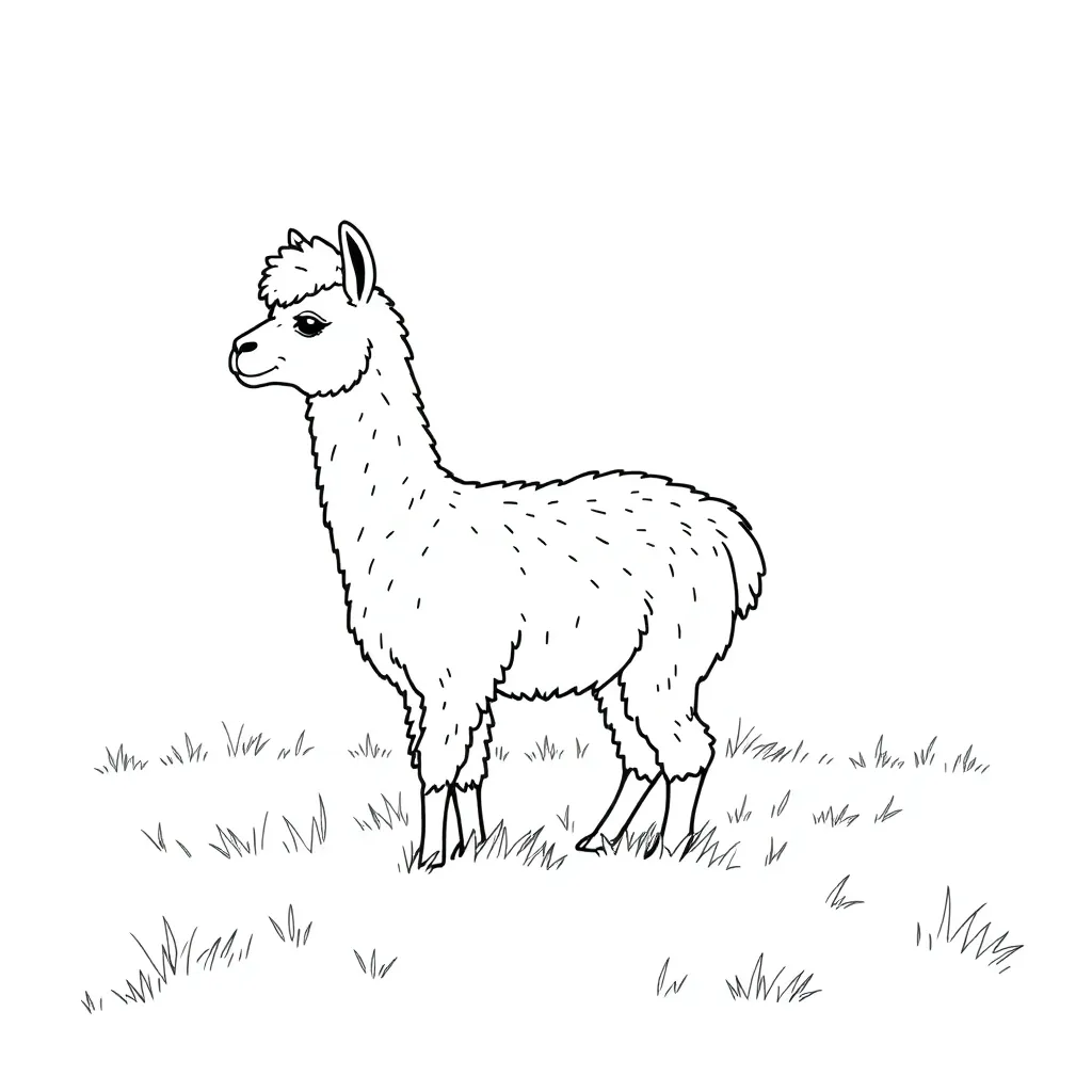 Alpaca coloring page