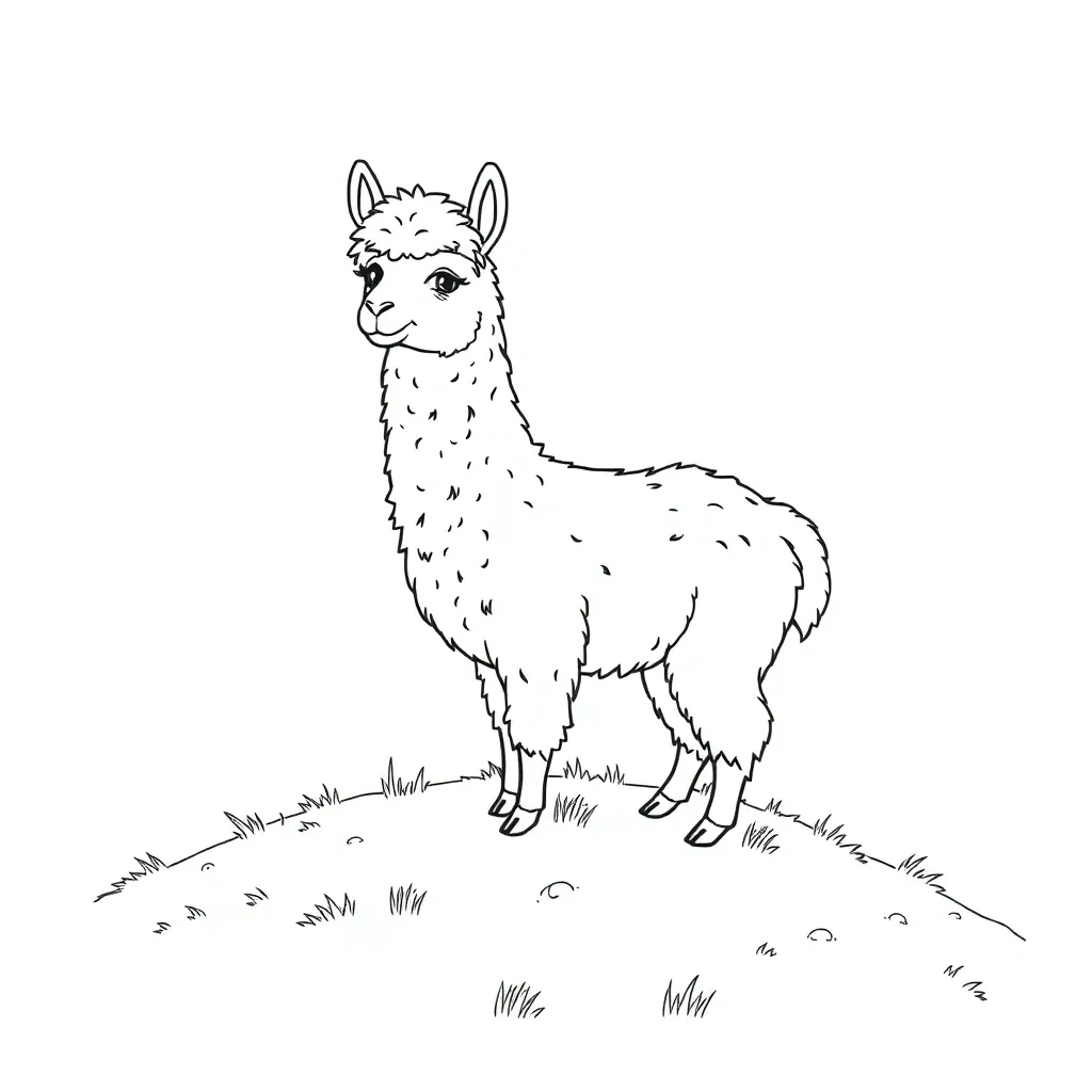Alpaca coloring page