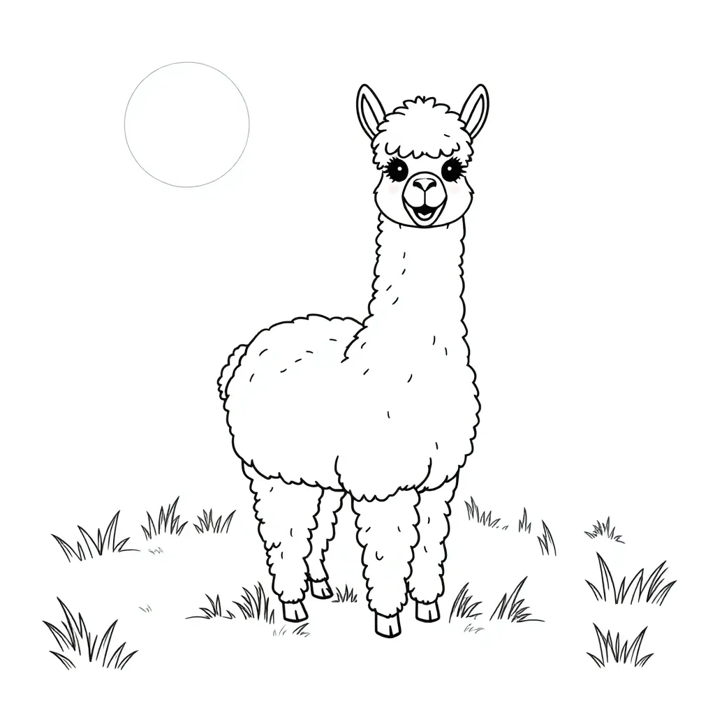 Alpaca coloring page