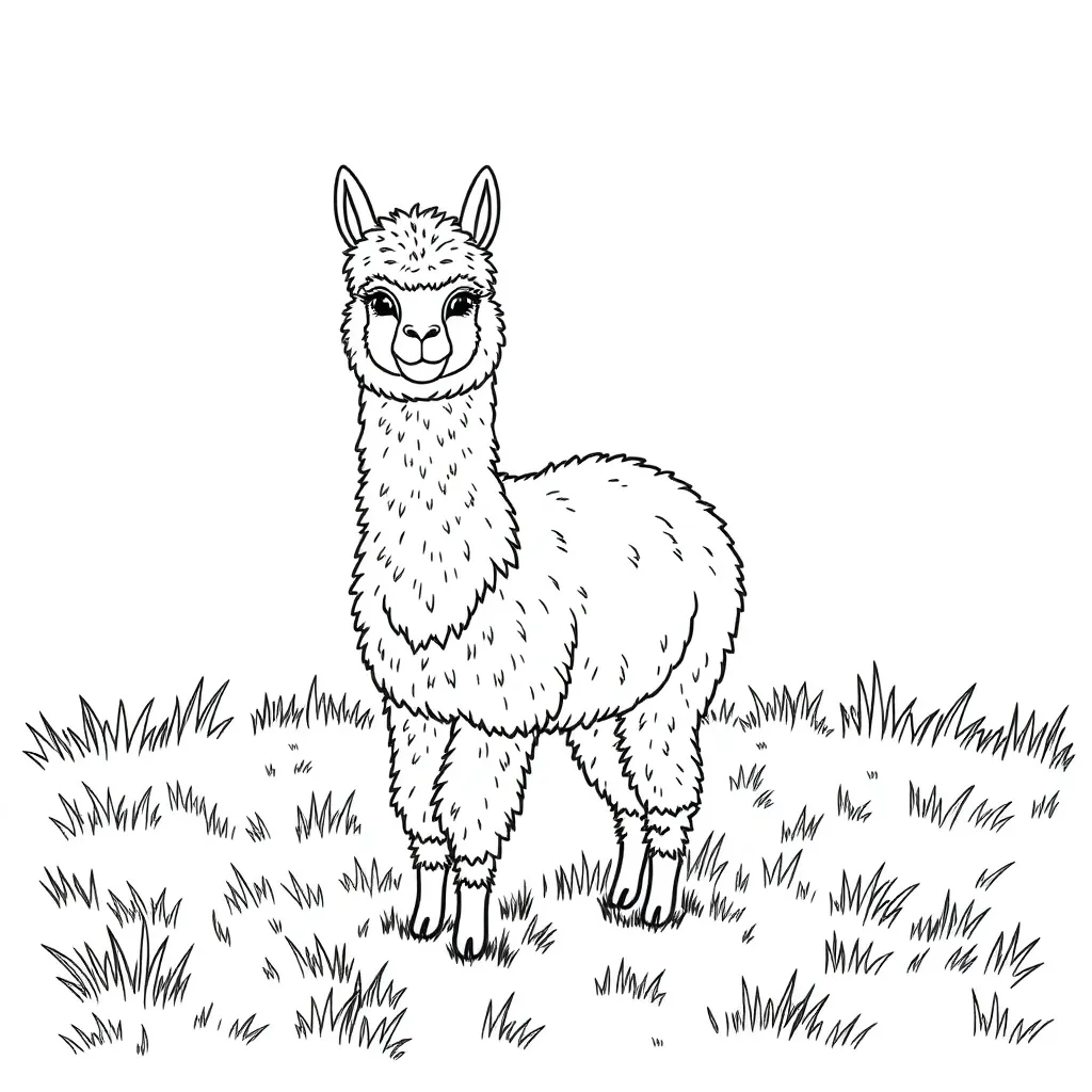 Alpaca coloring page