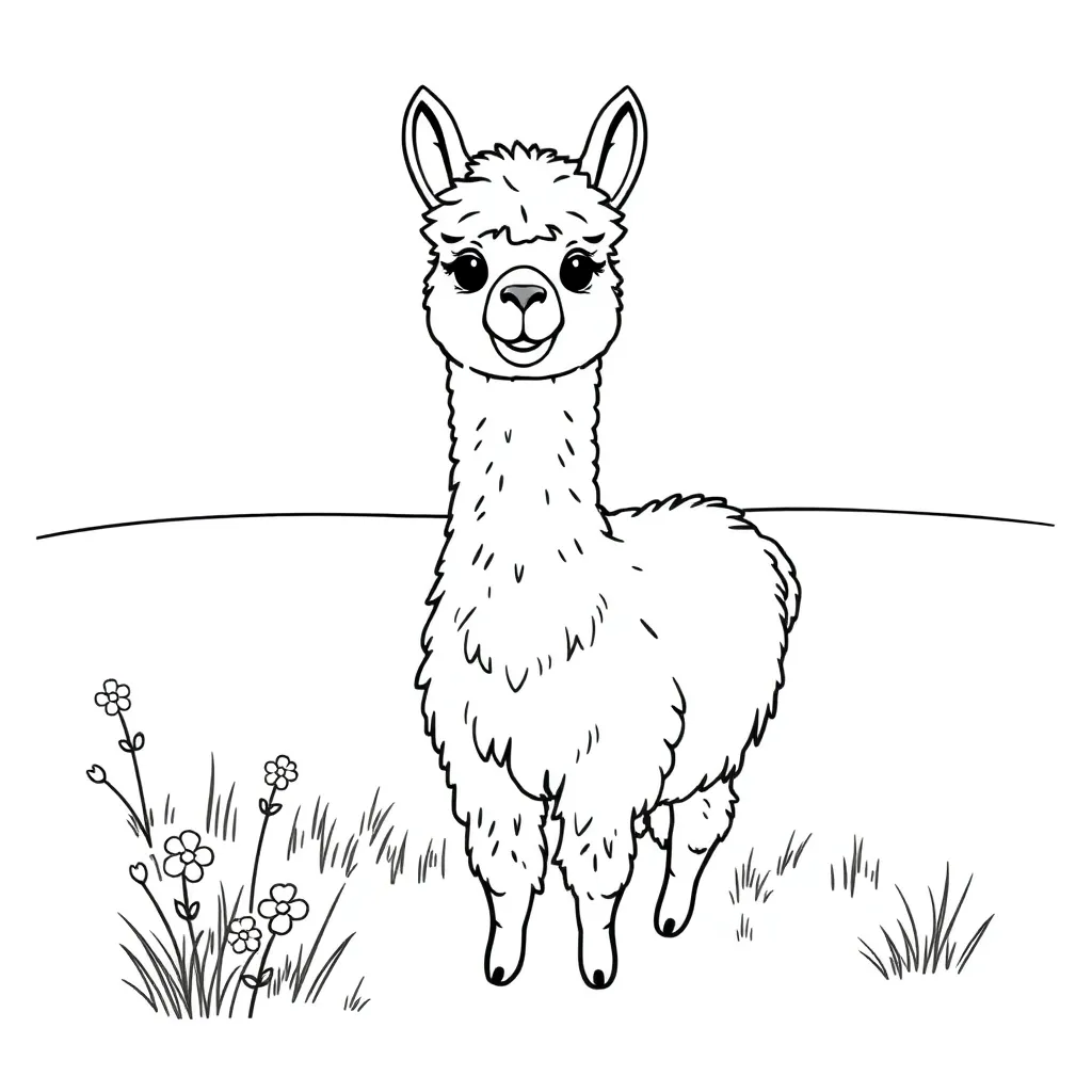 Alpaca coloring page