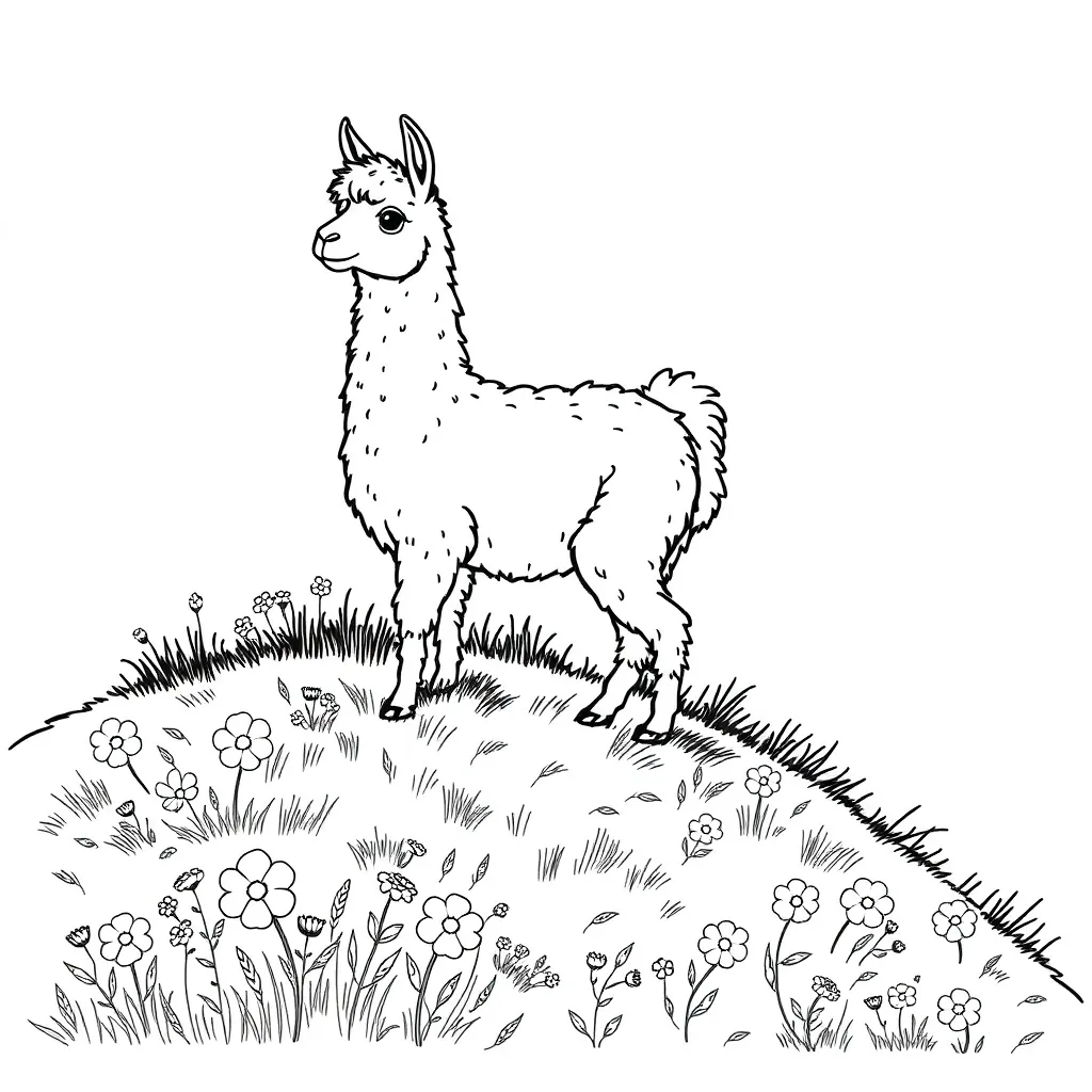 Alpaca coloring page