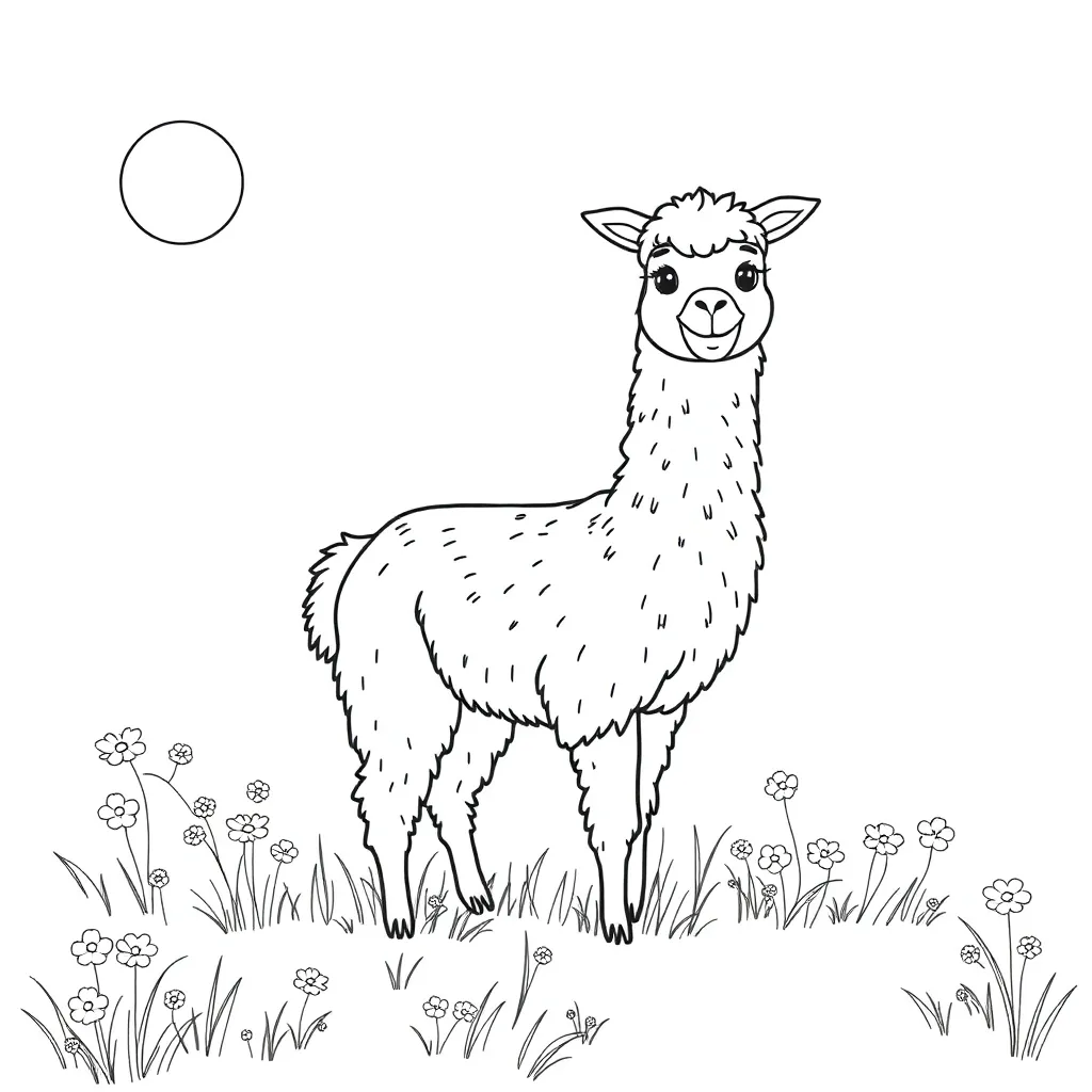 Alpaca coloring page