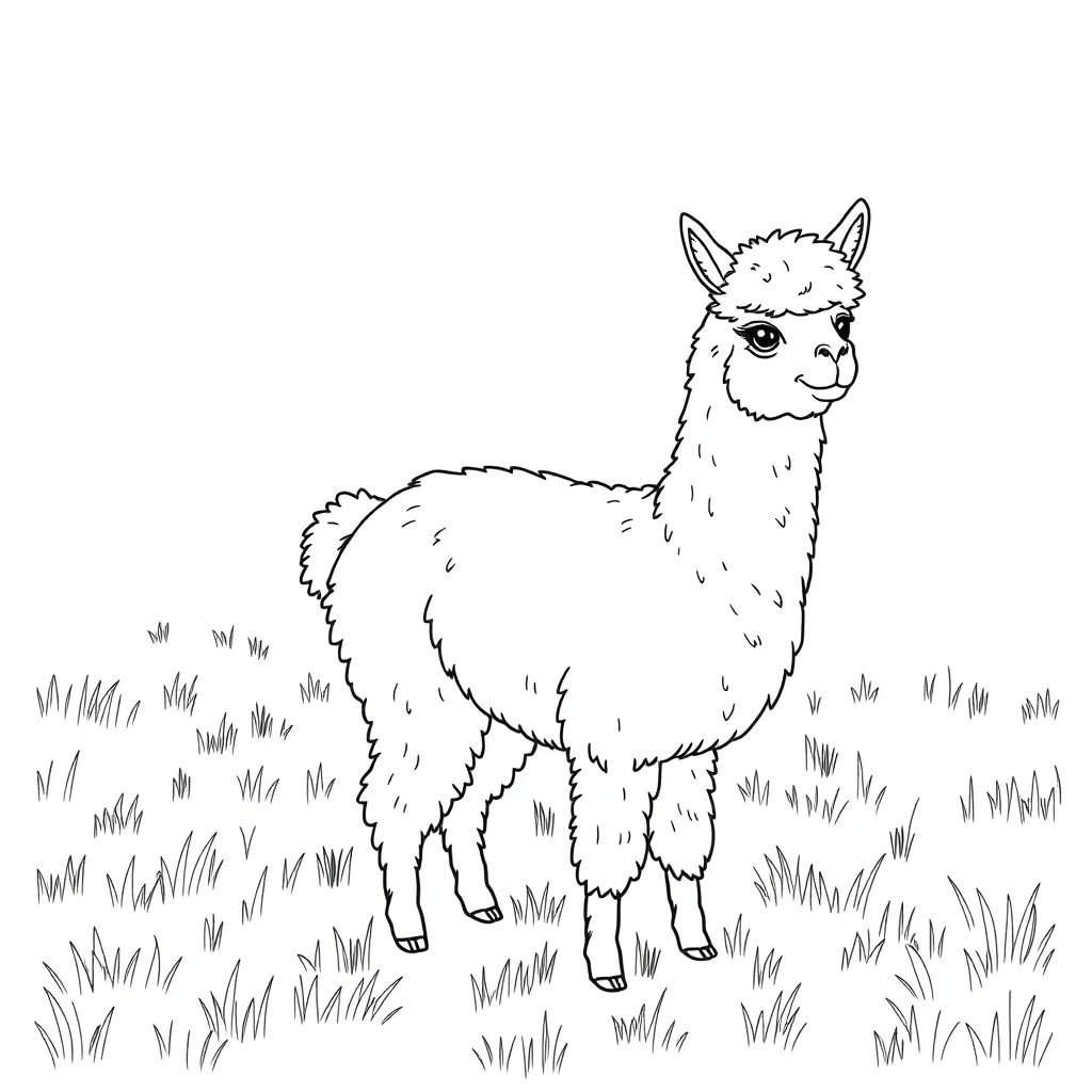 Alpaca coloring page