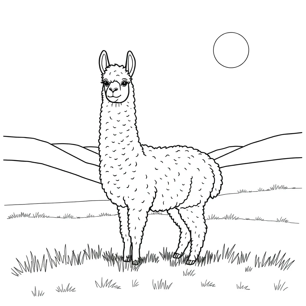 Alpaca coloring page