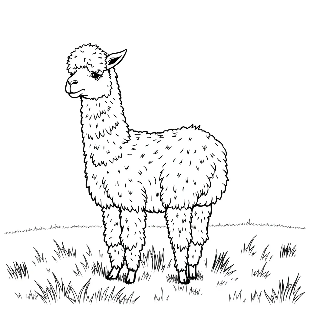 Alpaca coloring page