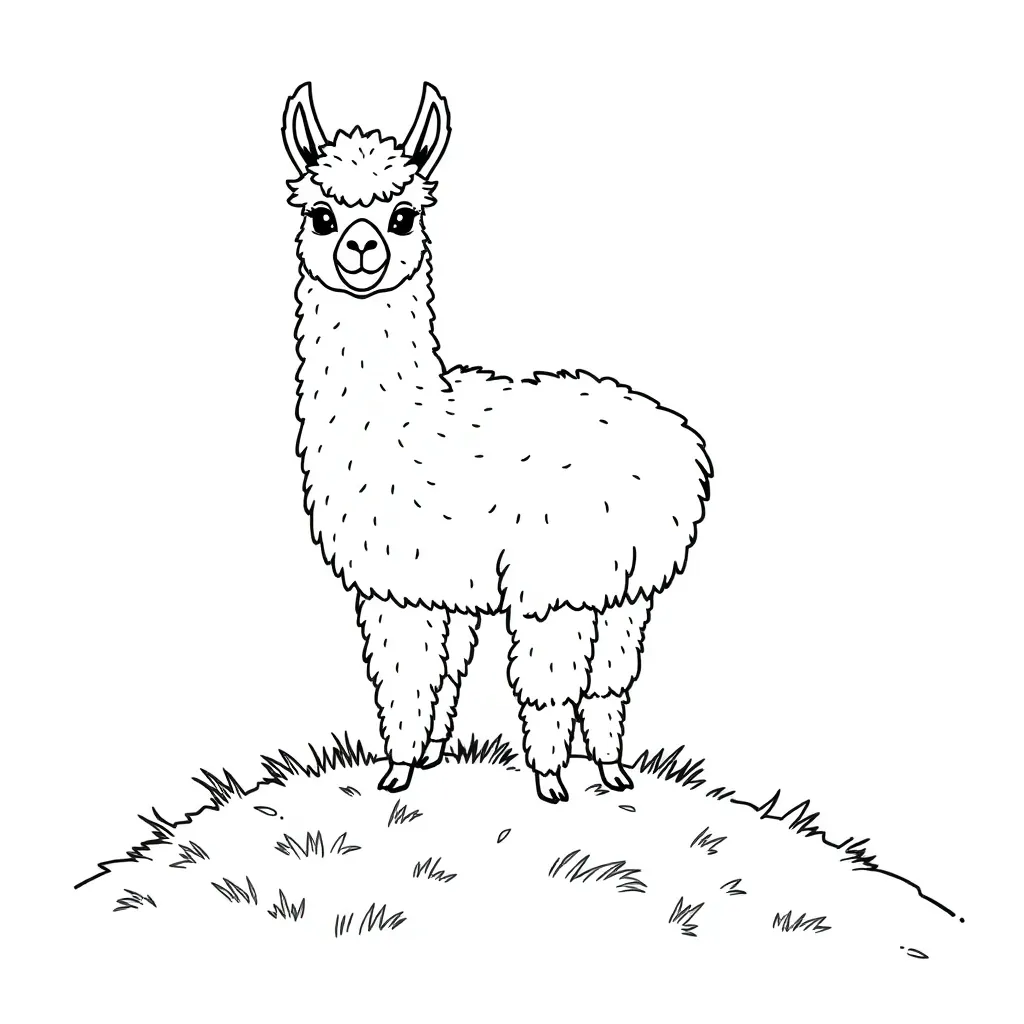Alpaca coloring page