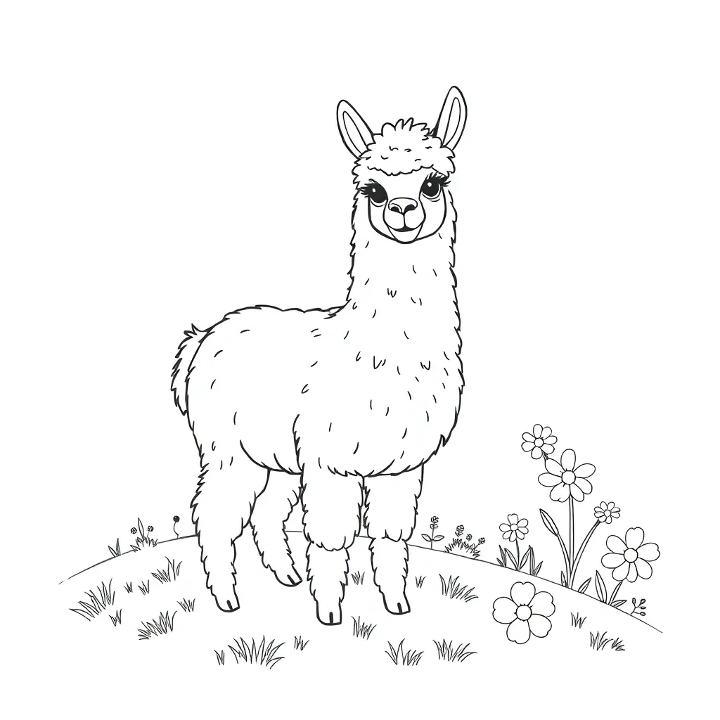 Alpaca coloring page