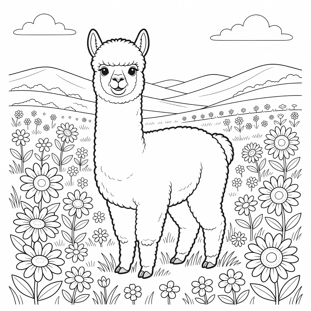 Alpaca coloring page