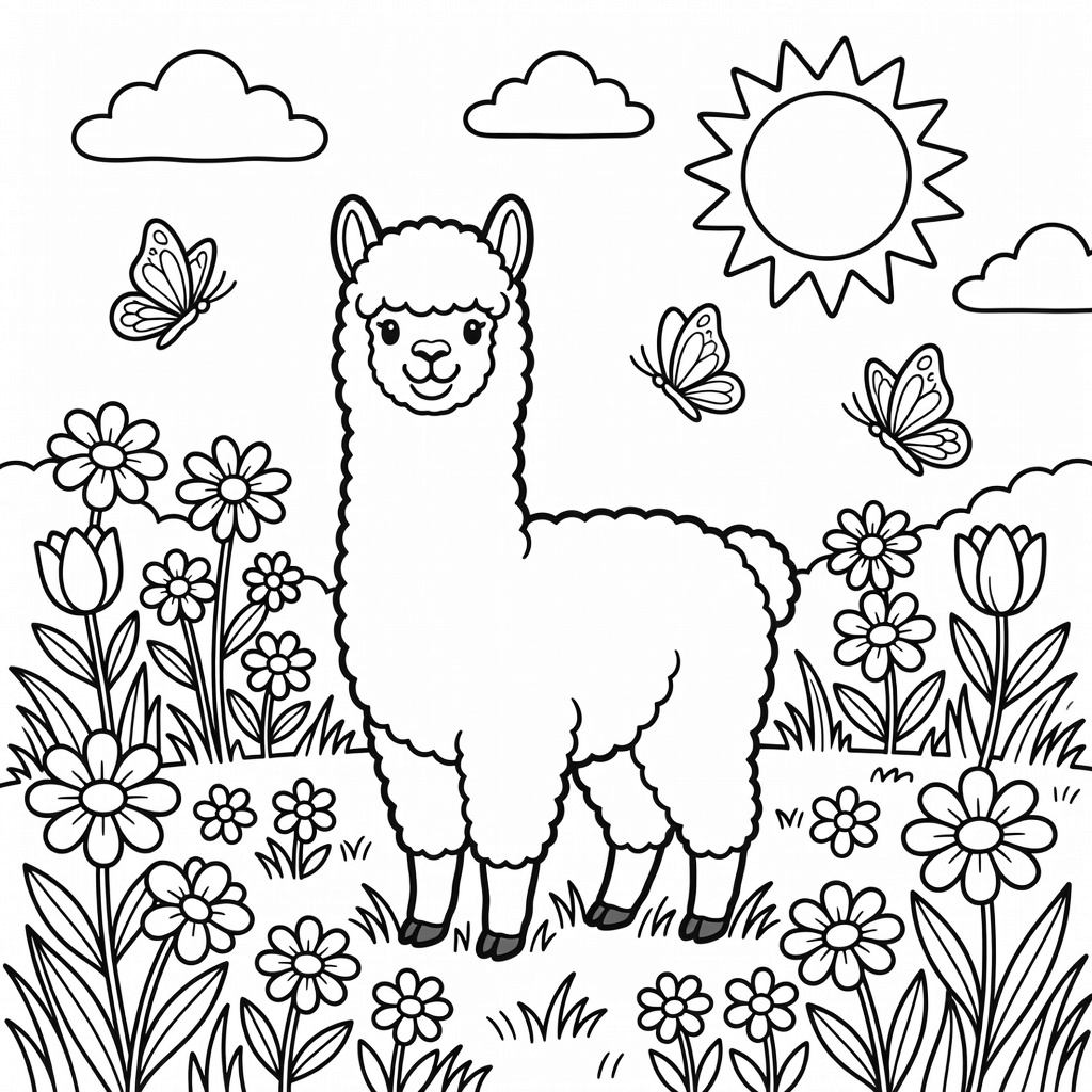 Alpaca coloring page