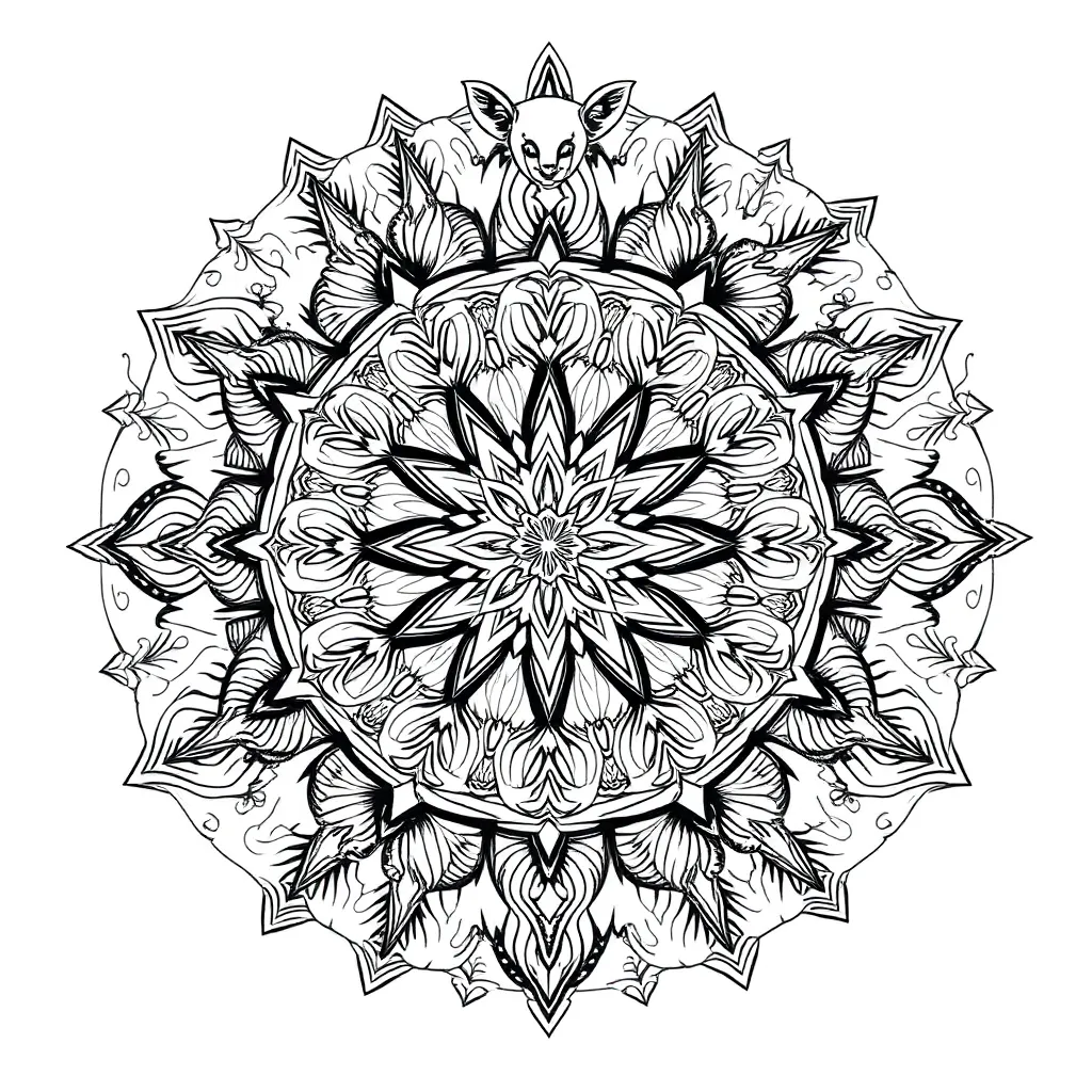 Animal Mandala coloring page