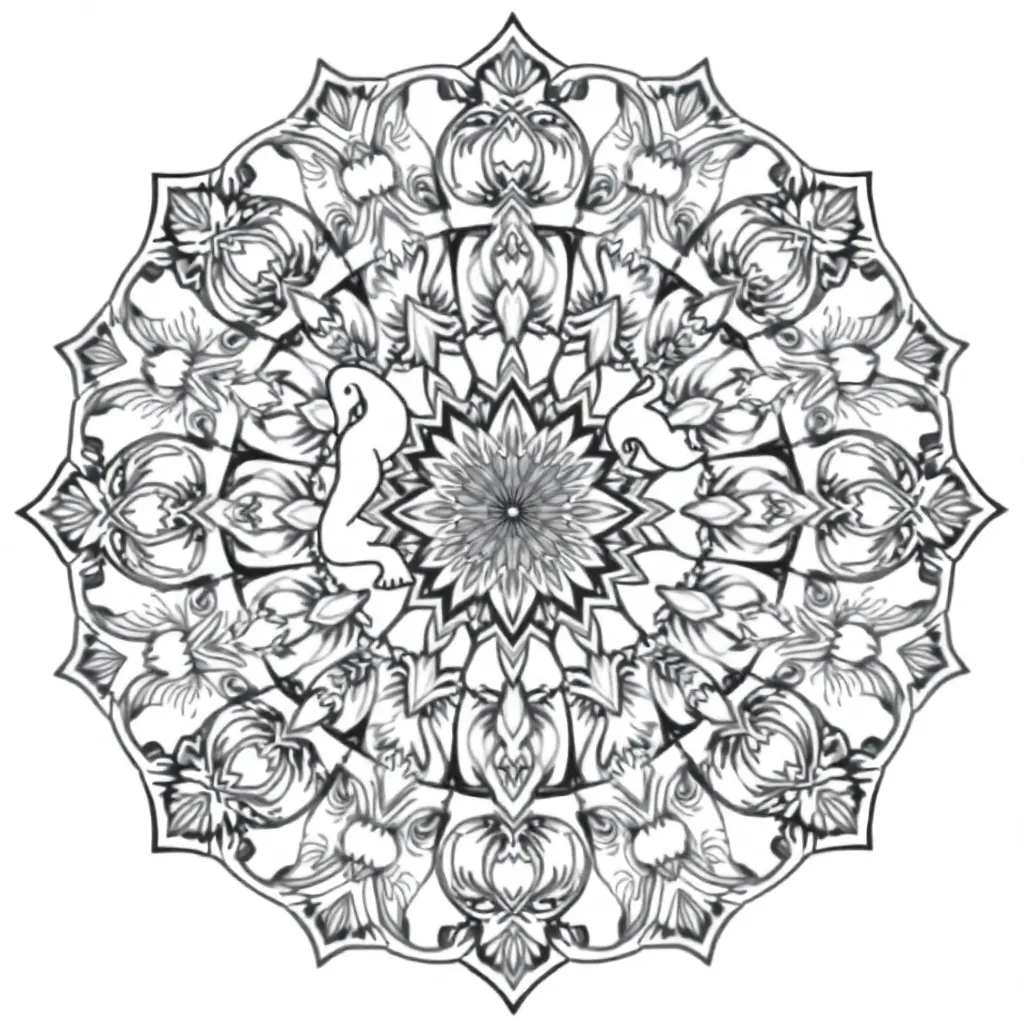 Animal Mandala coloring page