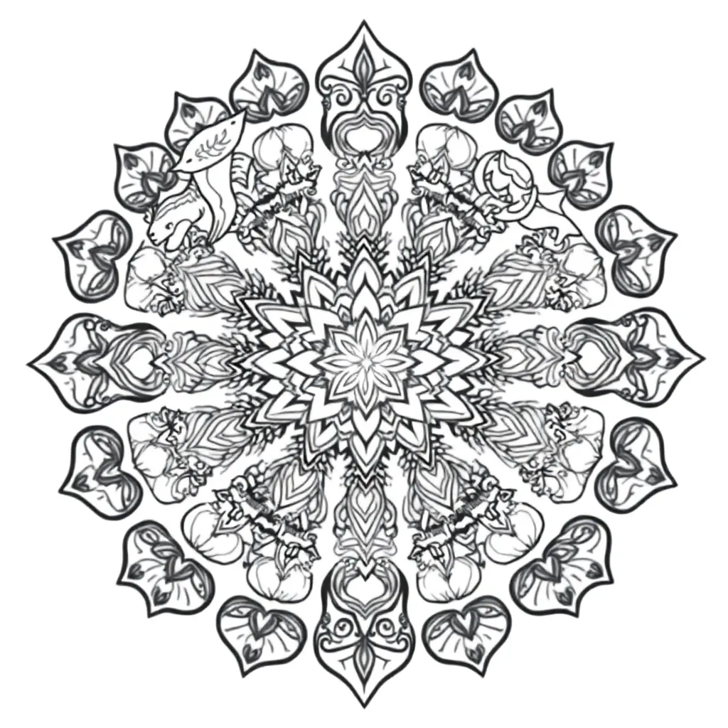 Animal Mandala coloring page