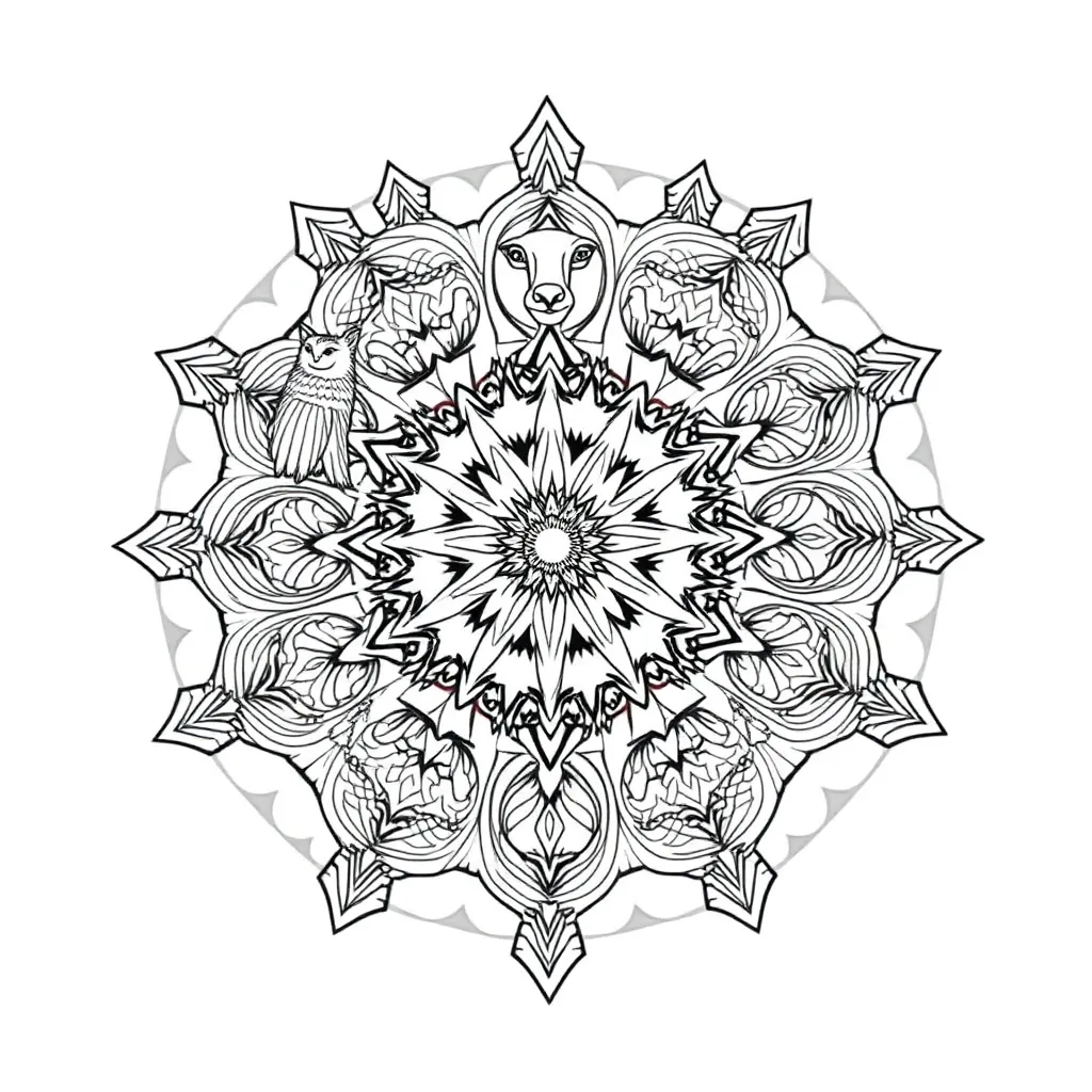 Animal Mandala coloring page