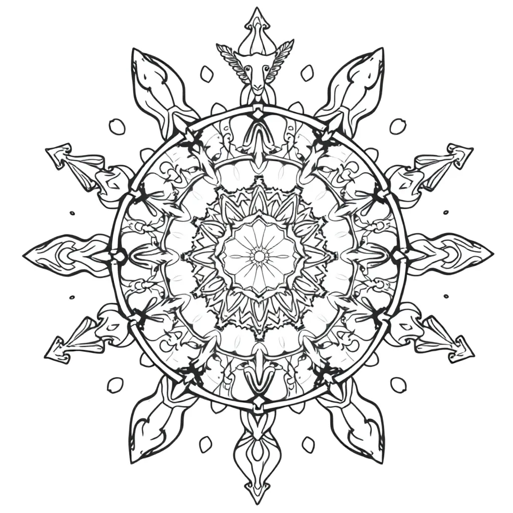 Animal Mandala coloring page
