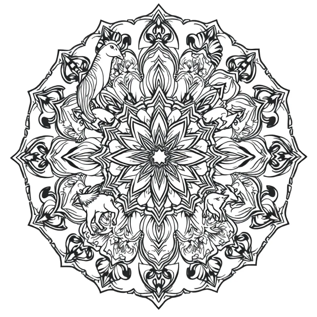 Animal Mandala coloring page