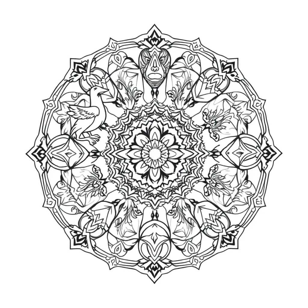 Animal Mandala coloring page