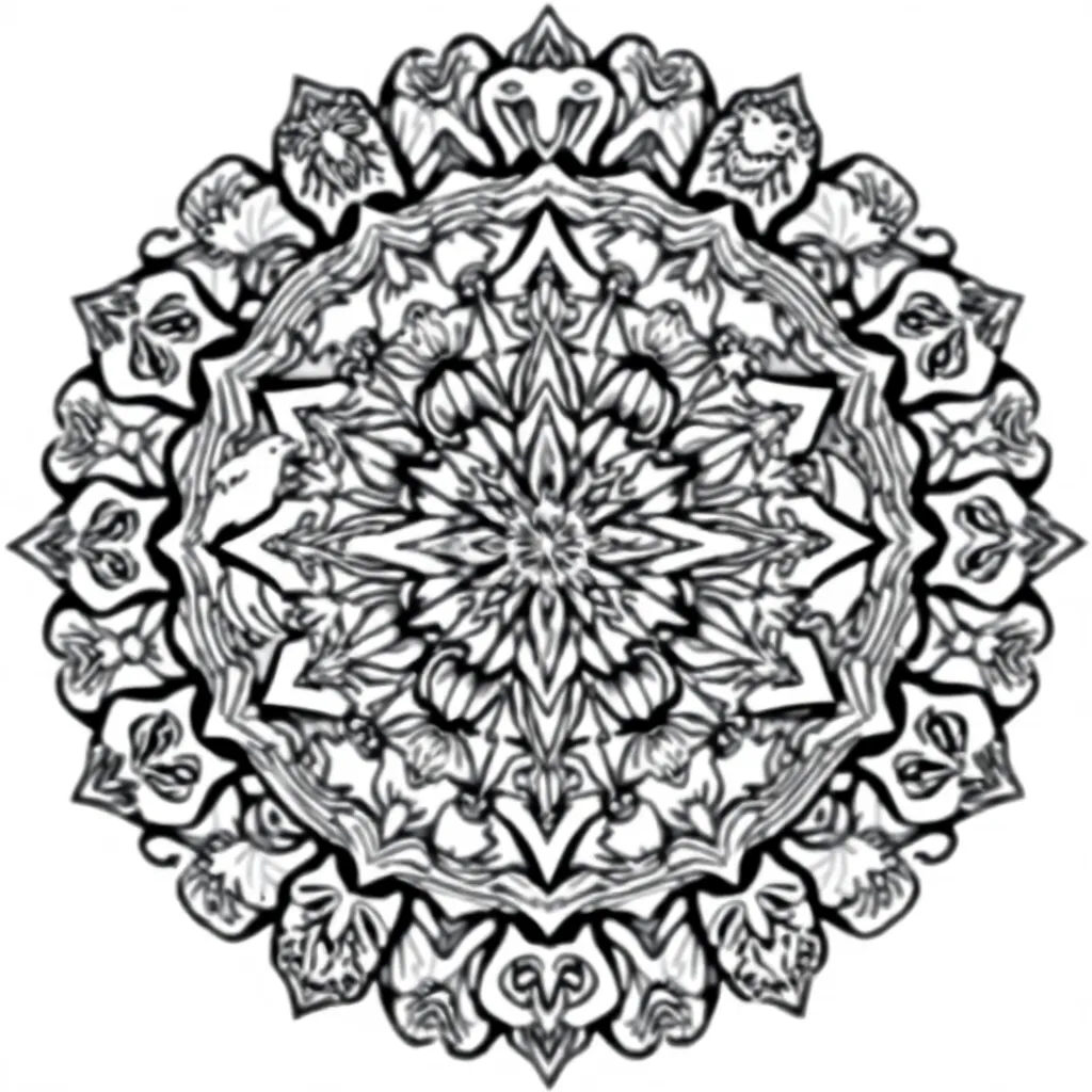 Animal Mandala coloring page